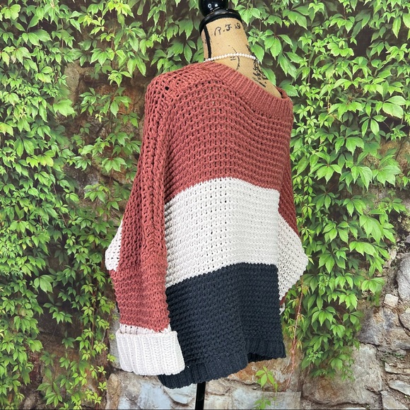 POL Striped Relaxed Fit Sweater, M - Picture 7 of 9